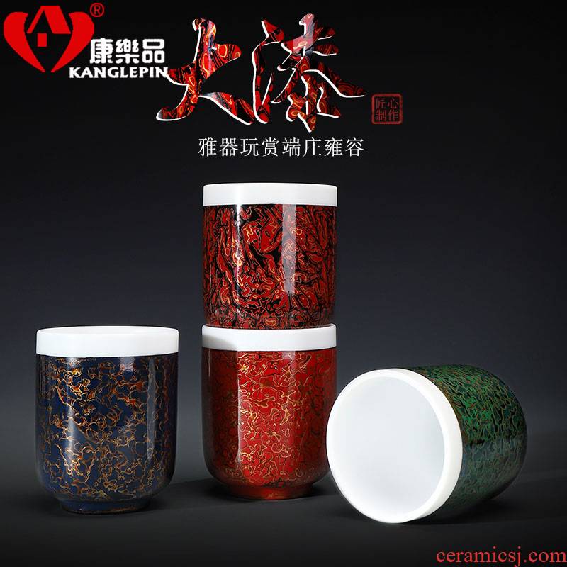 Recreational product lacquer dehua suet jade white porcelain Chinese lacquer tea service manual ceramic cups master cup single CPU