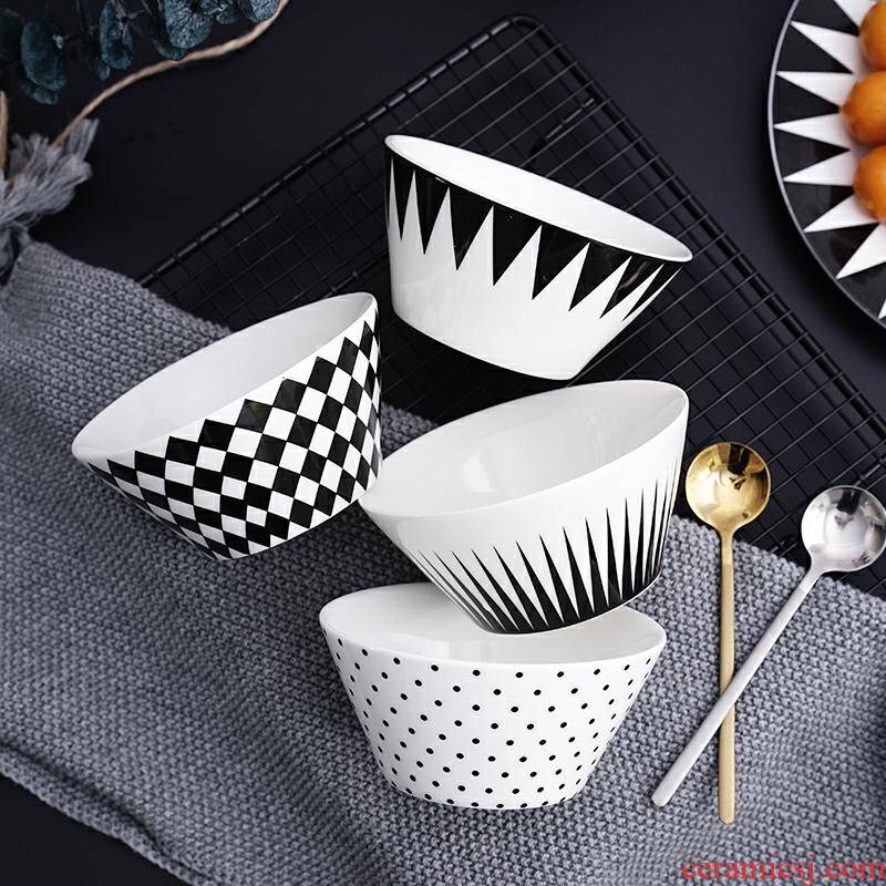 Nordic ipads bowls, black diamond geometric creative salad bowl dessert bowl of rice bowls 6 inch rainbow such as bowl bowl suit