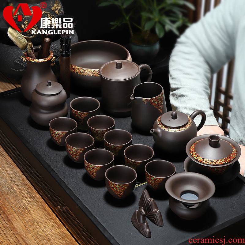 Recreational product violet arenaceous kung fu tea set suit Japanese household contracted and cup teapot teacup) tea accessories
