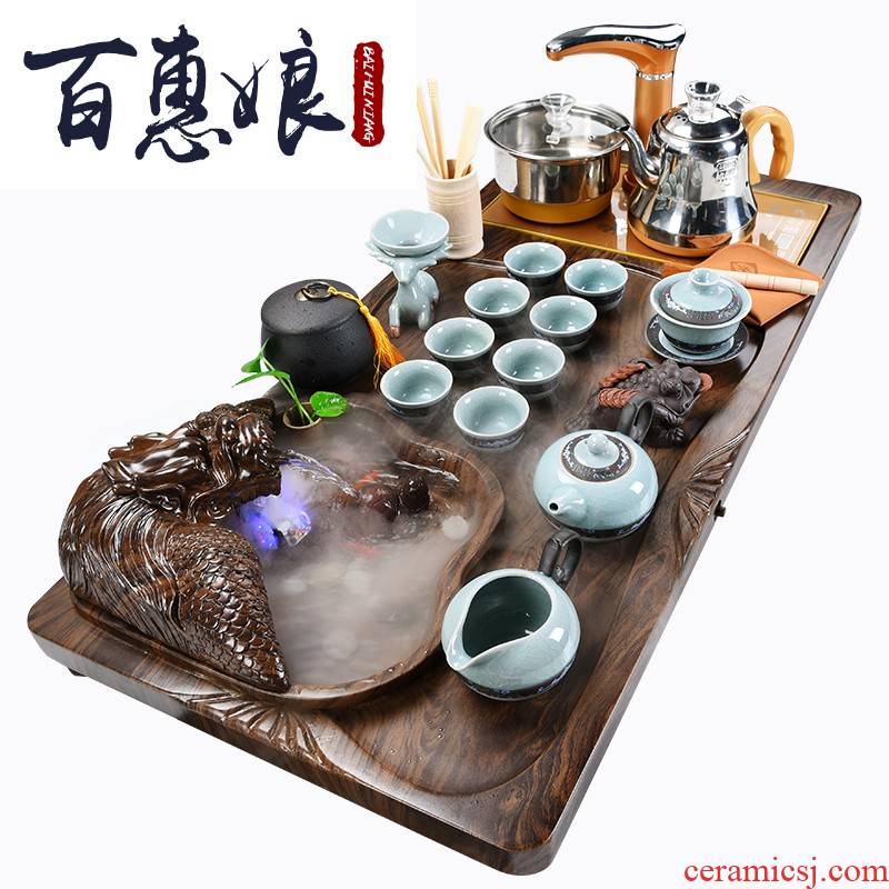 (niang ceramic tea set contracted household kunfu tea automatic sitting room tea Chinese tea tea tea tray