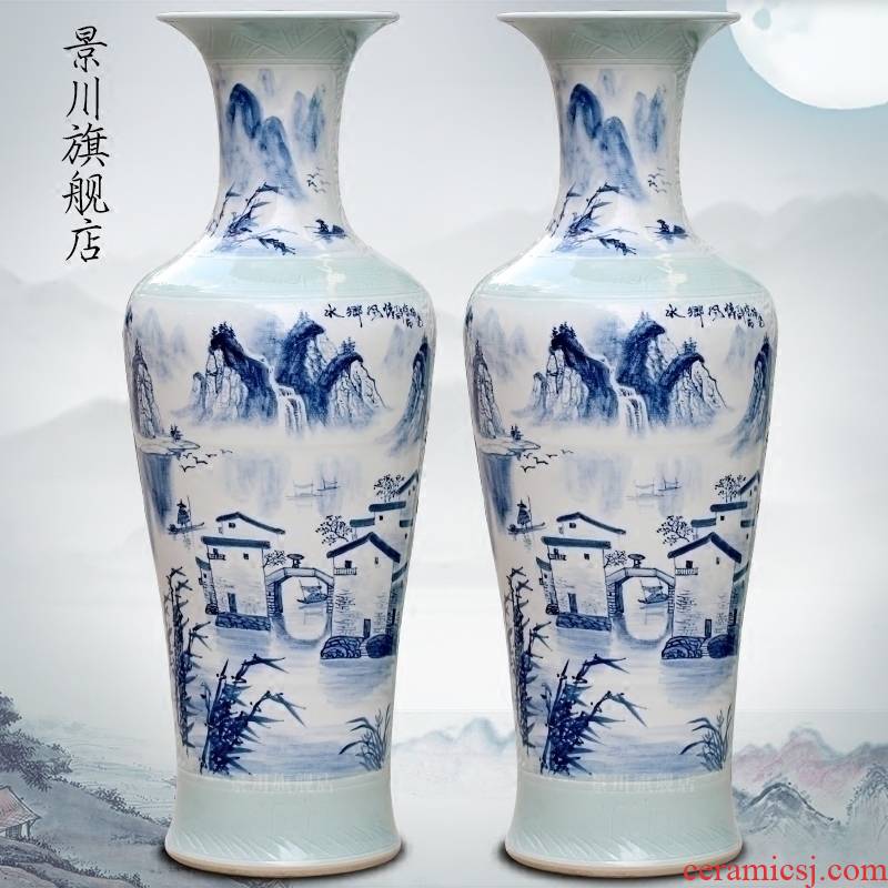 Jingdezhen porcelain ceramics hand - made of typical figure home sitting room of large vases, flower arranging hotel furnishing articles