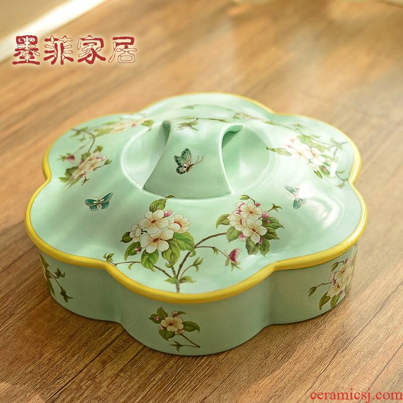 New Chinese style ceramic 'lads' Mags' including nuts dried fruit box sitting room tea table frame with cover the receive a case American home furnishing articles