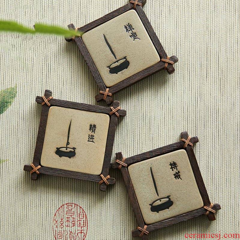 . Poly real boutique scene. Decoration ceramic tea set the cup holder, insulation pad hand - made tea saucer mat accessories S0401