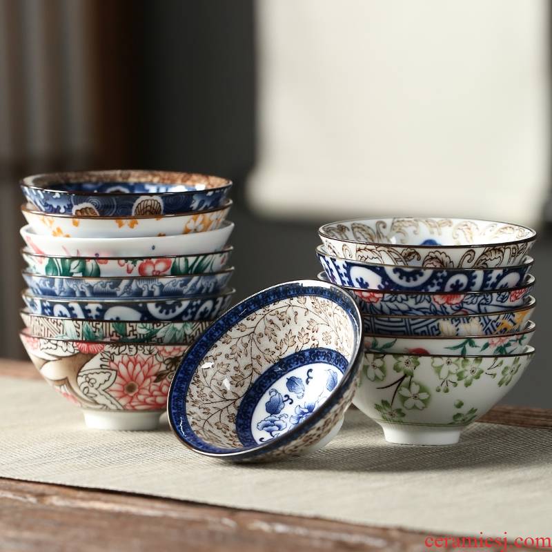 Color is blue and white porcelain hat to large kunfu tea cups more light ceramic traditional Japanese master cup cup restoring ancient ways