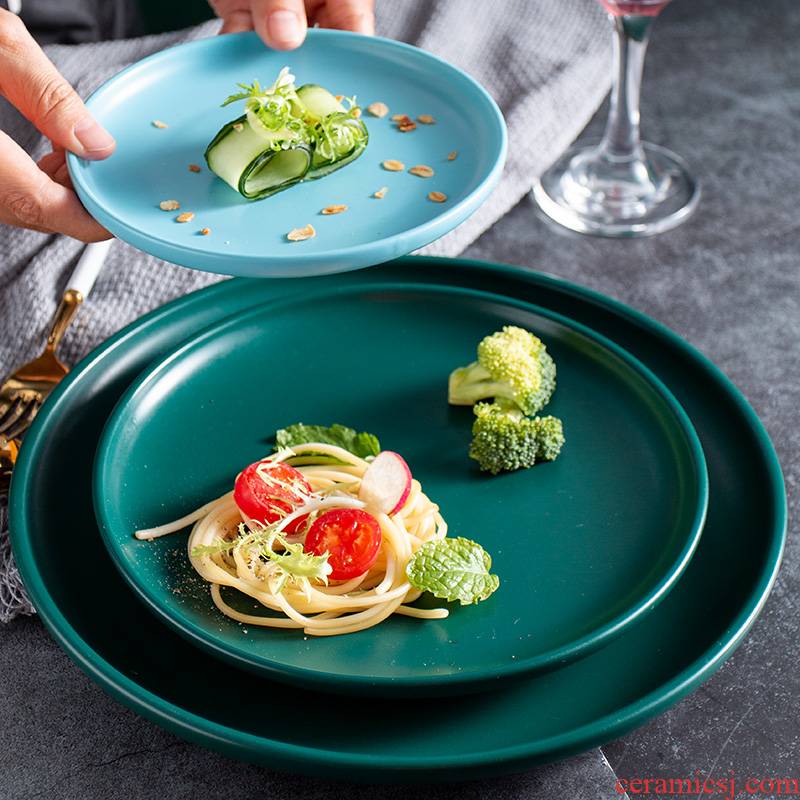 Creative western food dish of household ceramic dish 8 inch steak restaurant tableware plate FanPan breakfast tray plates