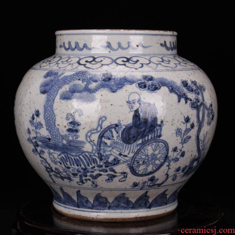 Jingdezhen antique reproduction antique collection of old folk hand - made guiguzi down the mountain canister decorative furnishing articles