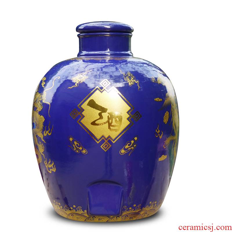 20 jins 30 jins of 50 kg of jingdezhen ceramic jars China red mercifully it seal hip big band leader