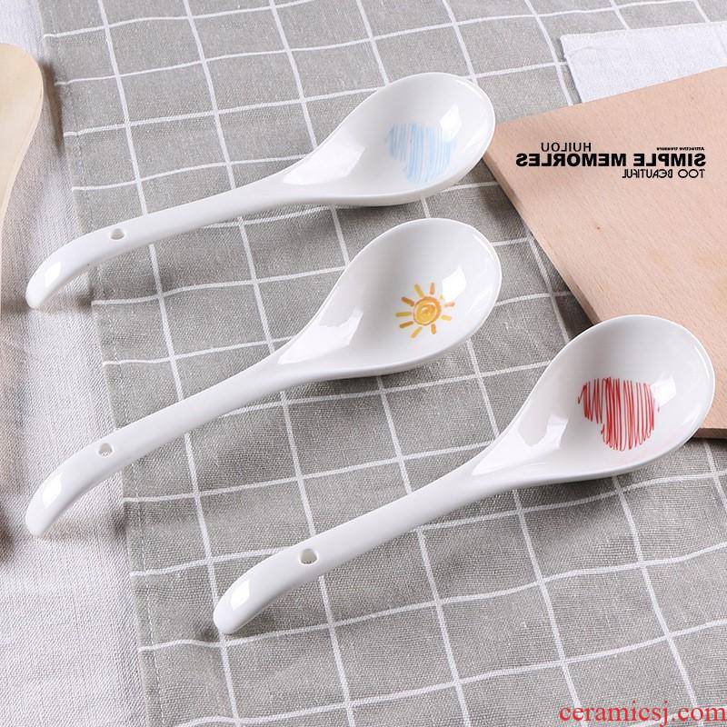 The kitchen creative cartoon spoons of household ceramic spoon restaurant big spoon ladle gifts tableware custom