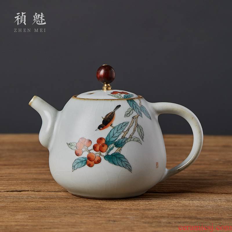 Shot incarnate your up hand - made loquat kung fu tea pot of jingdezhen ceramics home filtration slicing single pot teapot