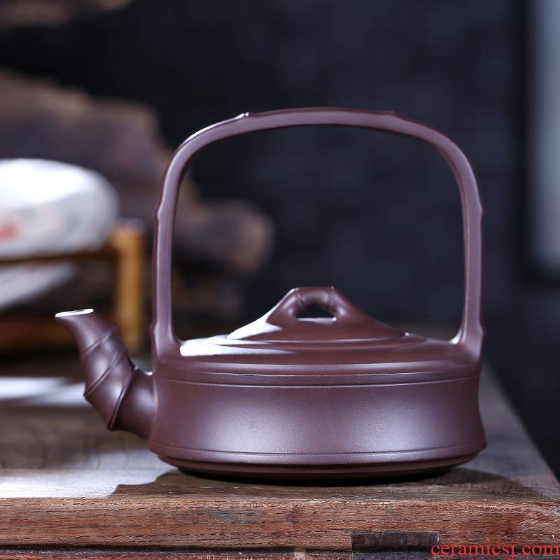 Yixing it undressed ore bamboo girder purple clay pot capacity of 400 ml new tea set