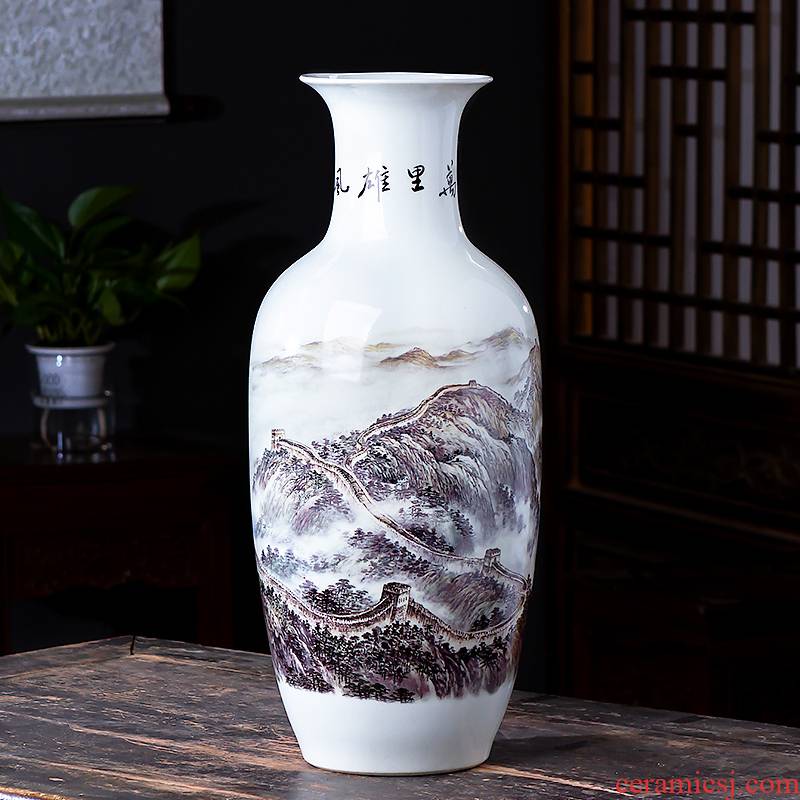 Large Chinese blue and white porcelain vase of jingdezhen ceramics sitting room place, TV ark, home decoration flower arrangement