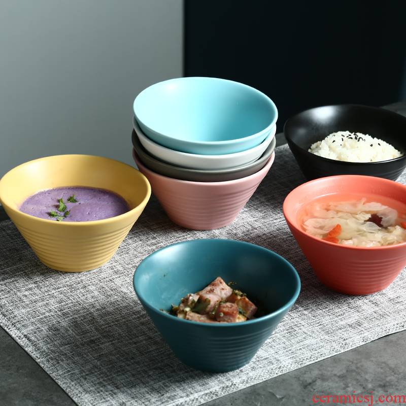 Nordic creative ceramic bowl of rice bowls new small bowl of ice cream dessert salad bowl bowl to eat bread and butter of household utensils, NJ