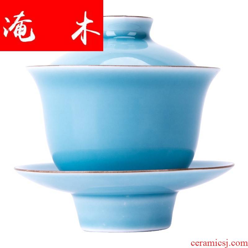 Flooded wood 【 】 jingdezhen lake blue glaze manual hand - made tureen only three tureen hand blue and white porcelain glaze next mail