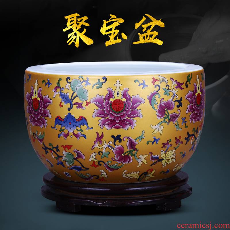 Jingdezhen ceramics cornucopia tank cylinder tortoise sitting room feng shui plutus furnishing articles home office decorations