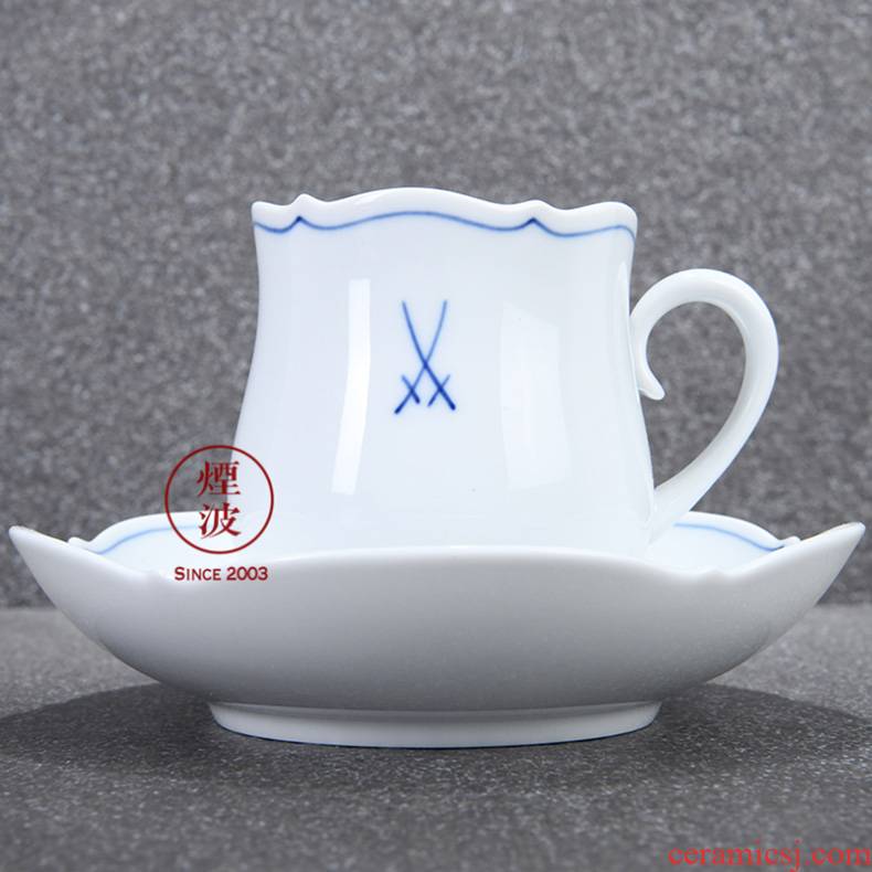 German MEISSEN mason mason meisen porcelain pure cobalt blue sword double coffee cups of tea cups