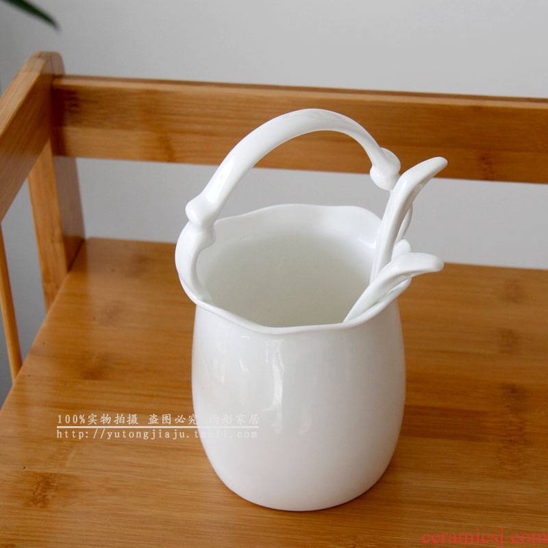 Rain tong home | white ipads porcelain ceramic elegant spoons to receive tube/family daily - informs the porcelain