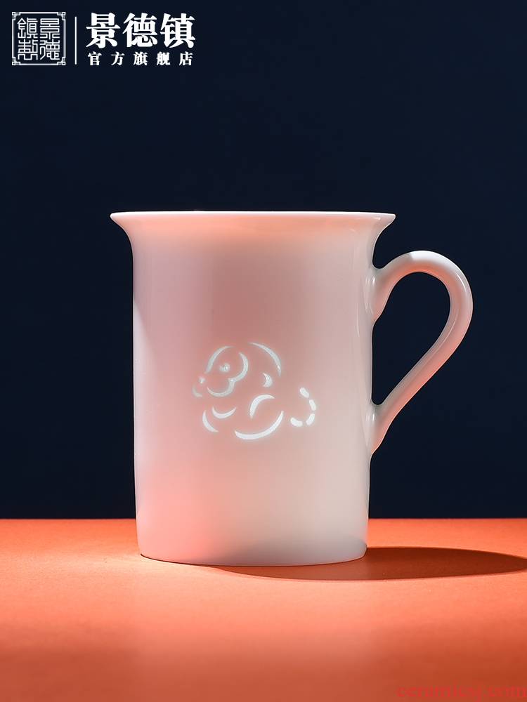Jingdezhen flagship store and exquisite glass zodiac mark cup milk cup Chinese high temperature porcelain gift gift box