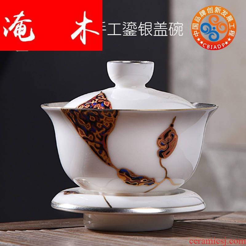 Submerged wood gode white porcelain coppering. As silver tureen ceramic hand three sizes to make tea bowl kung fu tea set