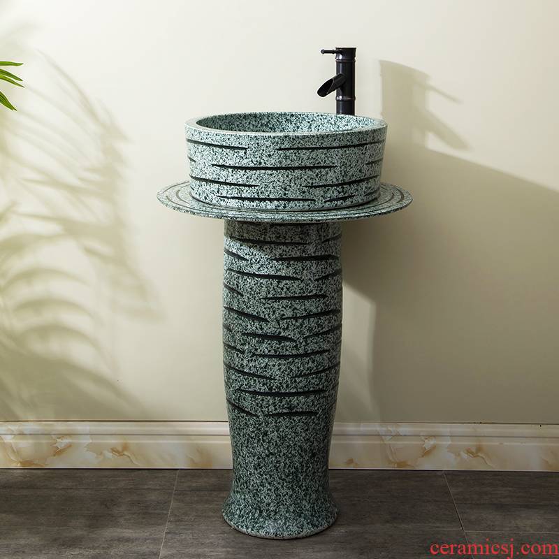 Ceramic column basin floor one European art of the basin that wash a face to wash your hands basin bathroom home jingdezhen the pool that wash a face