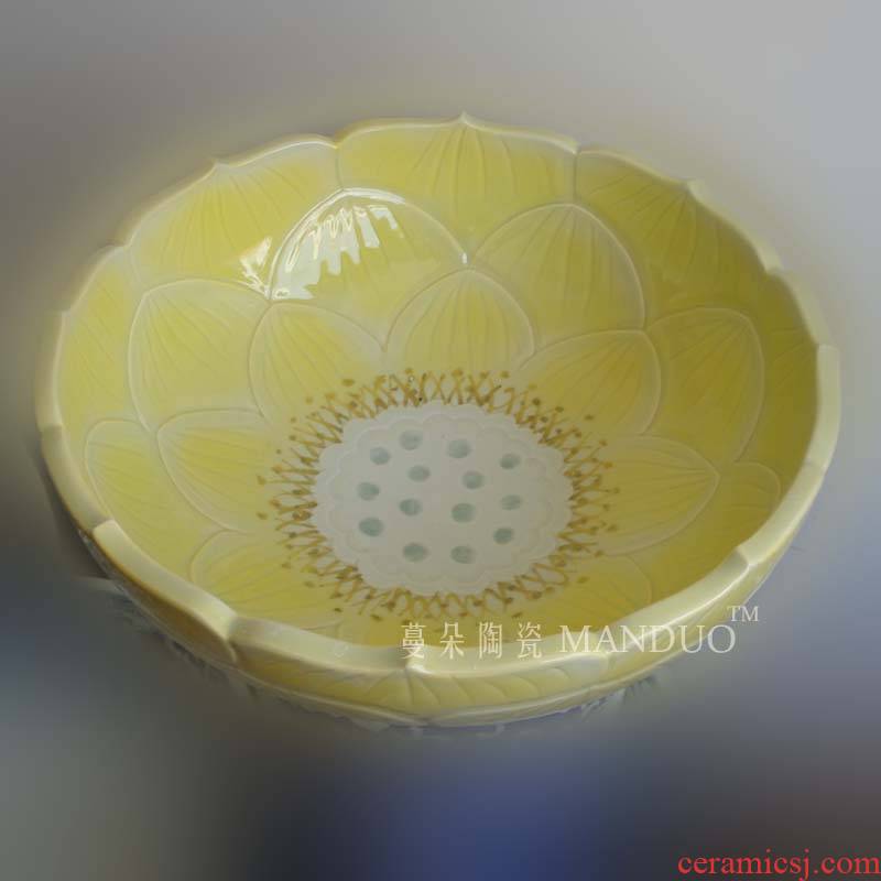 Modelling of porcelain of jingdezhen lotus shallow bionic lotus shape China writing brush washer elegant China goldfish bowl