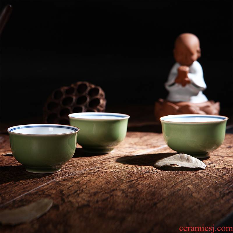 Red xin porcelain jade cup sample tea cup kung fu tea cups of jingdezhen tea service master cup attendants personal cup