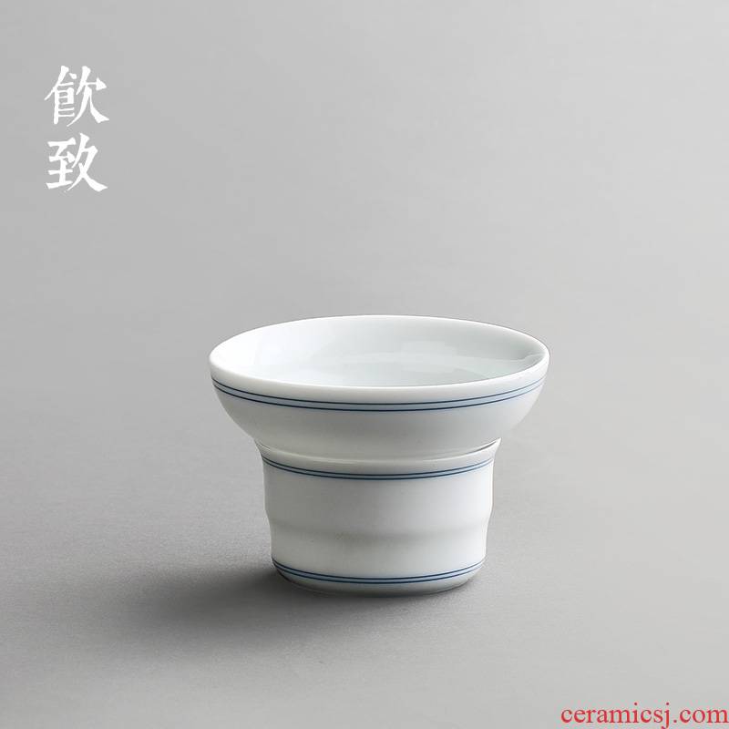 Ultimately responds to the xuan wen blue and white porcelain tea filter hand - made tea filters filter good kung fu tea set creative accessories