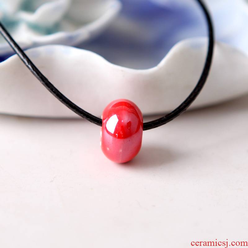 QingGe contracted national wind necklace brief com.lowagie.text.paragraph collarbone jingdezhen ceramic beads accessories pendant female stalls supply of goods