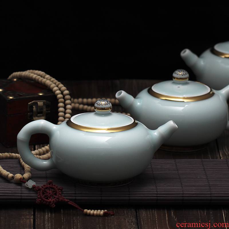 Red xin an inset jades xi shi pot all hand tea set ceramic teapot koti up celadon kung fu personal teapot
