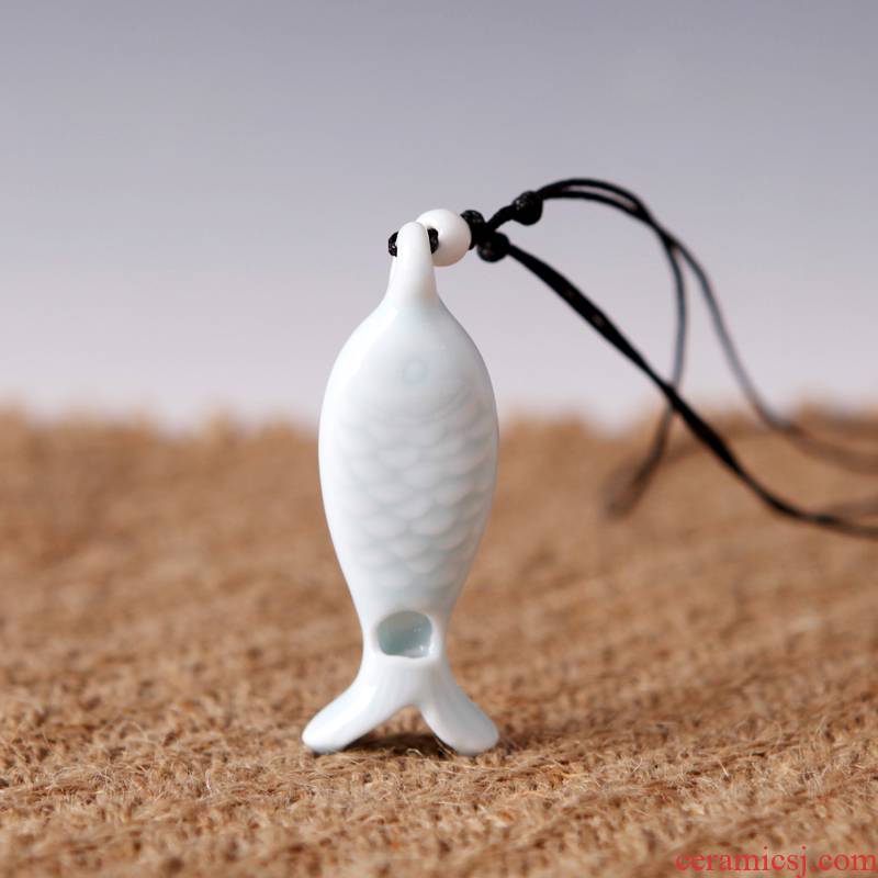 QingGe national wind ceramic necklace fish whistle joker whistle sweater couples lay in a supply chain