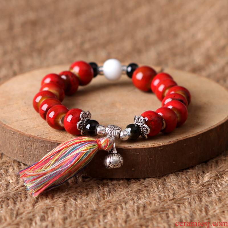 QingGe ceramic beads bracelet female contracted student couples with national wind 's girlfriends to restore ancient ways small stalls supply of goods