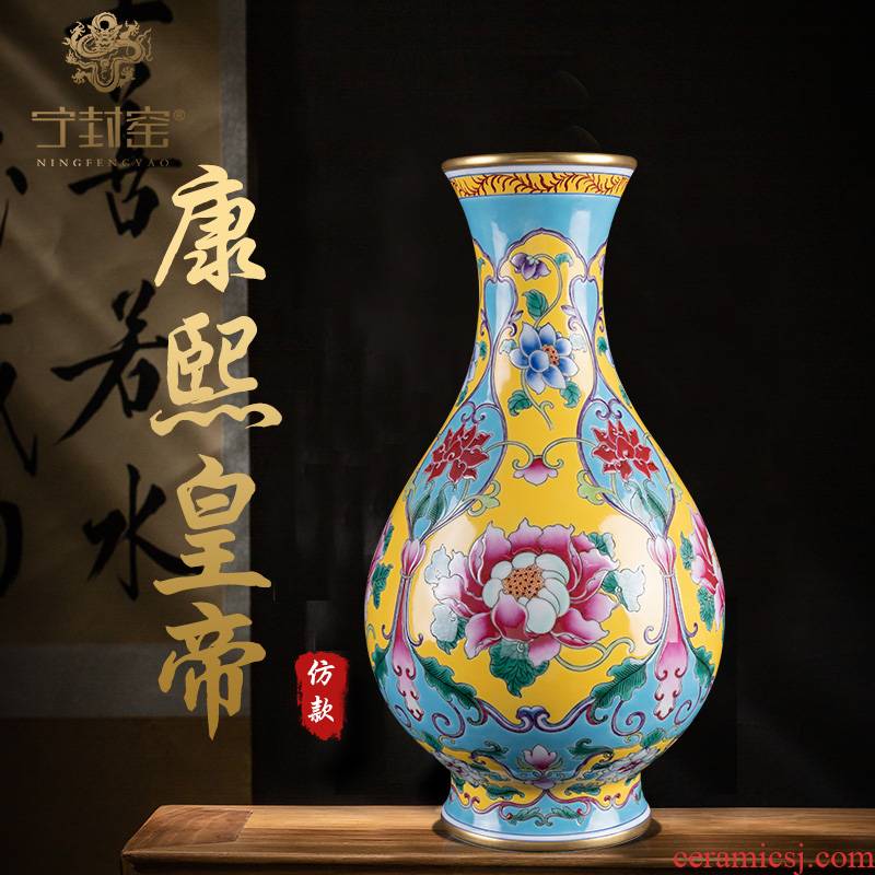 Ning hand - made antique vase seal up with jingdezhen ceramic bottle vase peony grains okho spring bottle furnishing articles to the living room