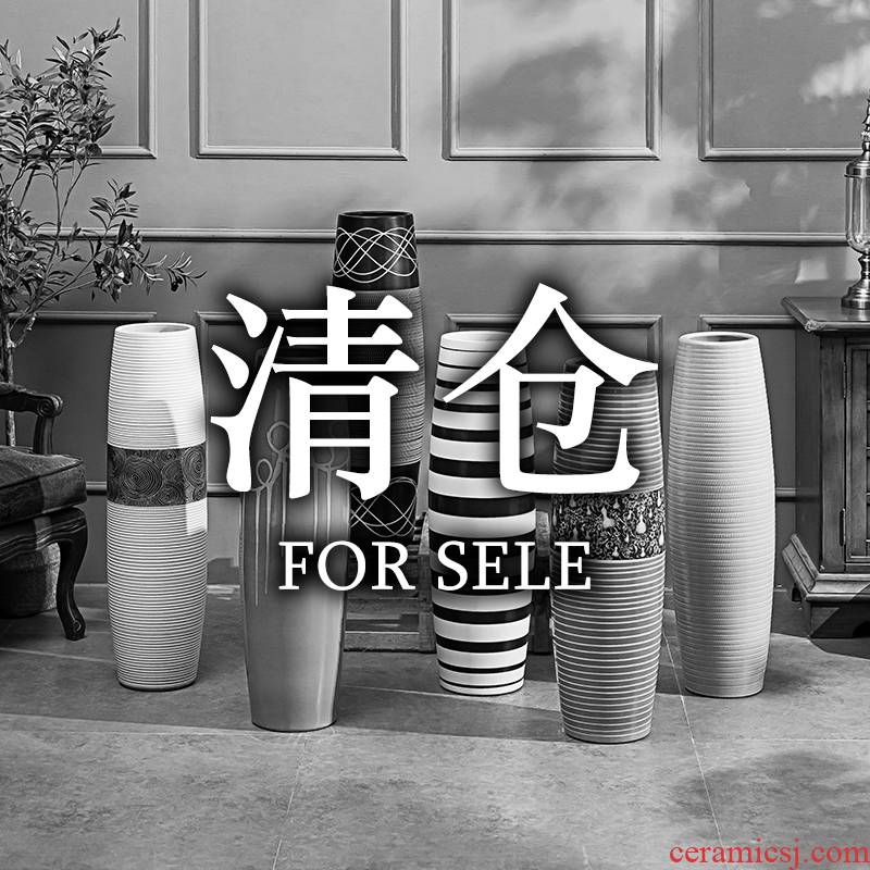 Clearance of jingdezhen ceramic vase landing large modern flower arranging flowers, home furnishing articles imitated old POTS