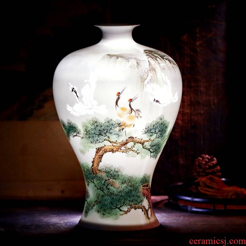 Jingdezhen ceramic vase furnishing articles household act the role ofing is tasted the sitting room of Chinese style restoring ancient ways is rich ancient frame hand - made and exquisite porcelain bottle