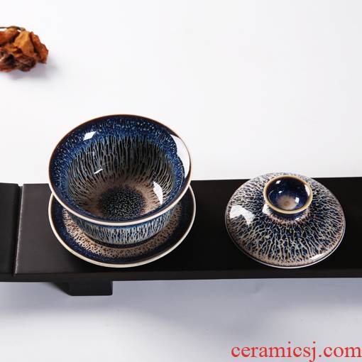 Jingdezhen up tureen dry red glaze, mercifully kung fu tea set home office ceramic teapot three bowls