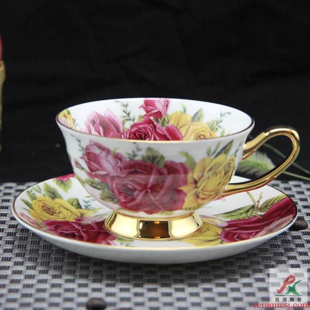 Qiao mu tangshan ipads China English classic coffee cup sets British fashion red cup tea cup full package