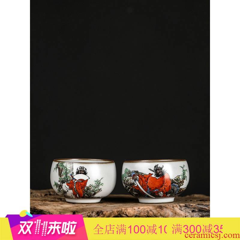 . Poly real JingChun manual hand - made doors of ocean 's master cup of jingdezhen ceramic sample tea cup your up single CPU personal cup