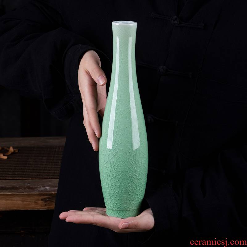 Jingdezhen ceramics glaze of crack imitation of goddess of mercy bottle small vases, rich ancient frame of Chinese style household decorations furnishing articles