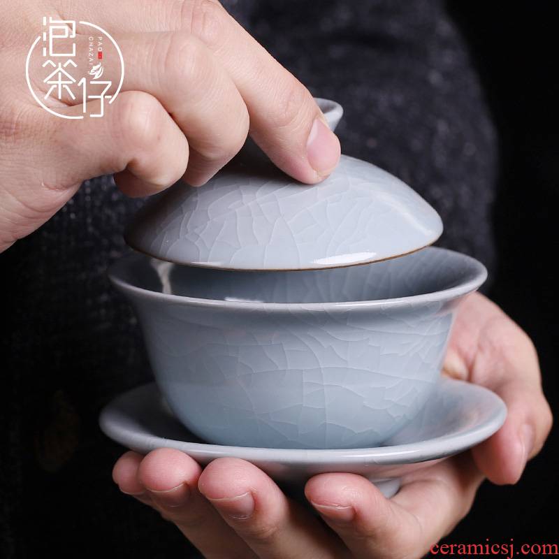 Your up only three ancient tureen single cup can keep the ice cracked piece of pottery and porcelain to use household small tea cups