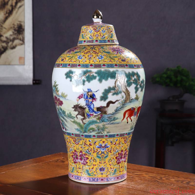 Large furnishing articles sitting room of Chinese style with cover archaize yongzheng vases of jingdezhen ceramics decoration crafts high quality goods