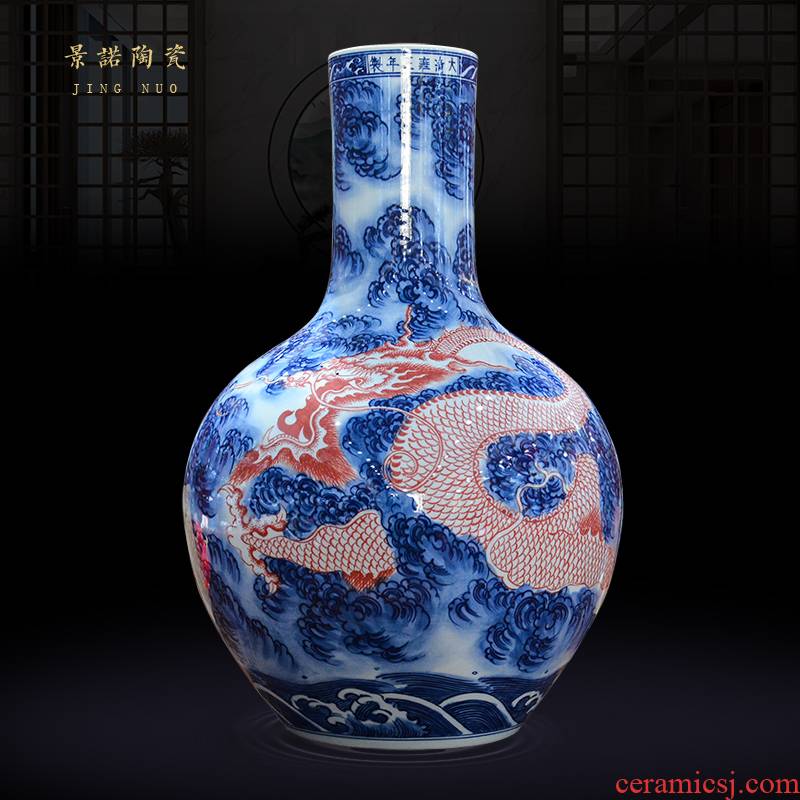 Jingdezhen blue and white porcelain imitation the qing qianlong hand - made ceramics dragon tree, a new Chinese style sitting room adornment is placed