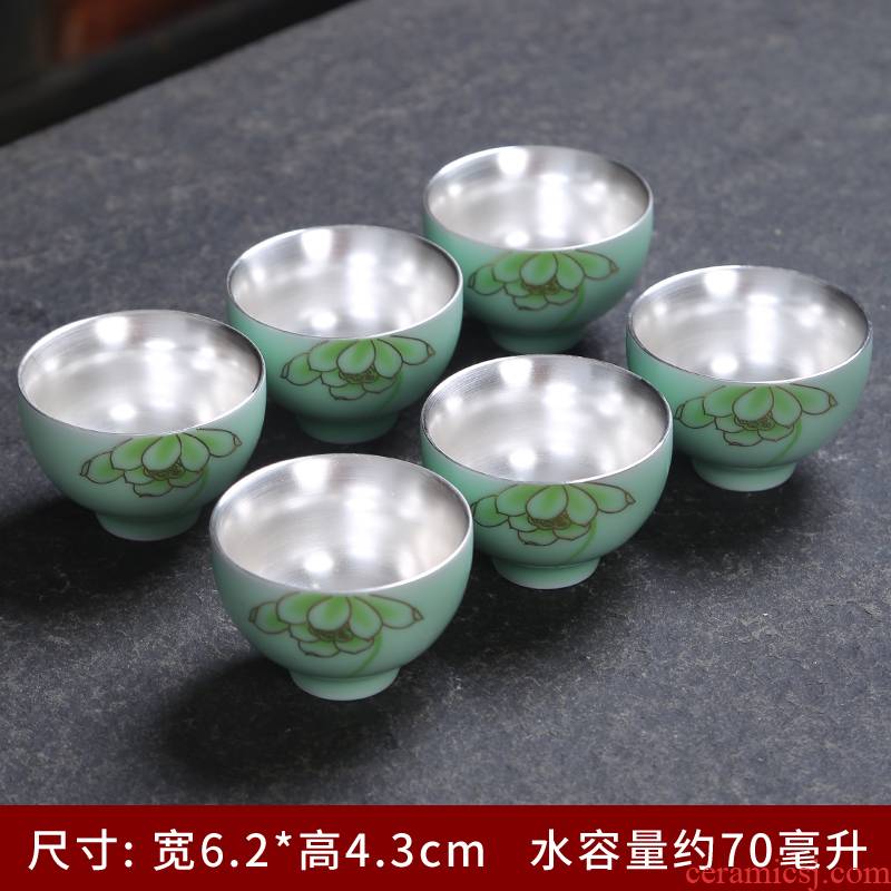 Master kung fu tea cup single cup powder enamel paint celadon cups of tea cup, sample tea cup porcelain teacup kung fu tea set