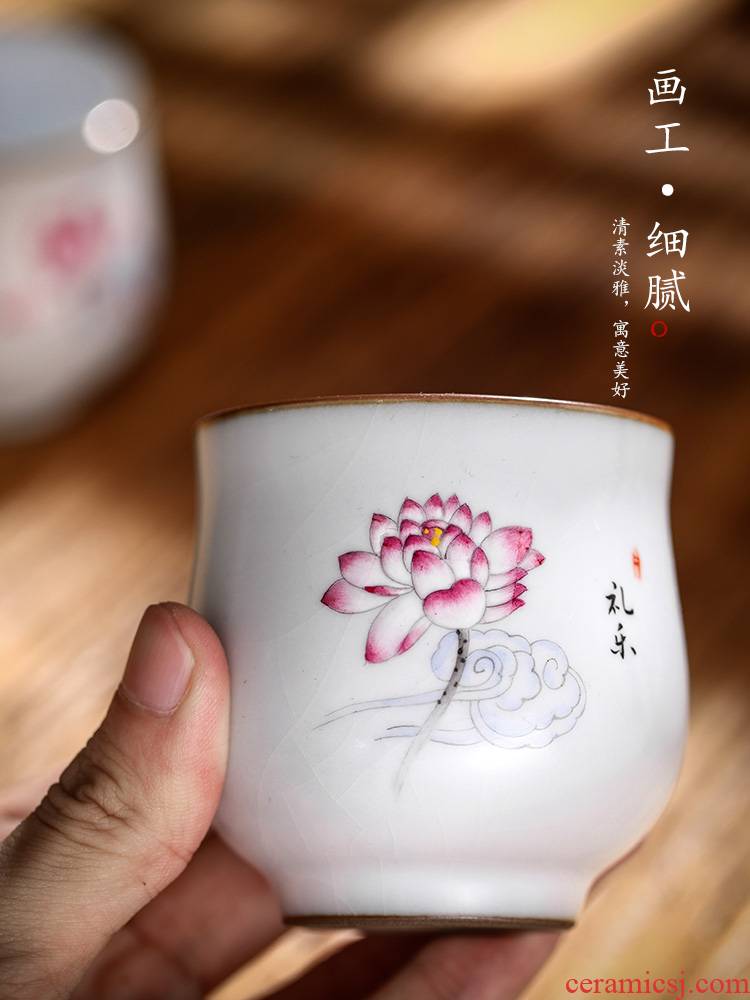 Hand your up with jingdezhen ceramic cups kung fu master cup single cup of pure manual sample tea cup lotus for a cup of tea
