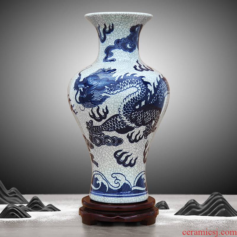 Jingdezhen ceramics crack of blue and white porcelain vase tenglong tattoos archaize sitting room is placed between the clubhouse decorations