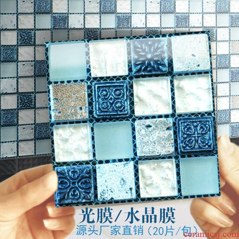 Creative Mosaic tiles on 3 d wall toilet waterproof adhesive which kitchen oil stickers