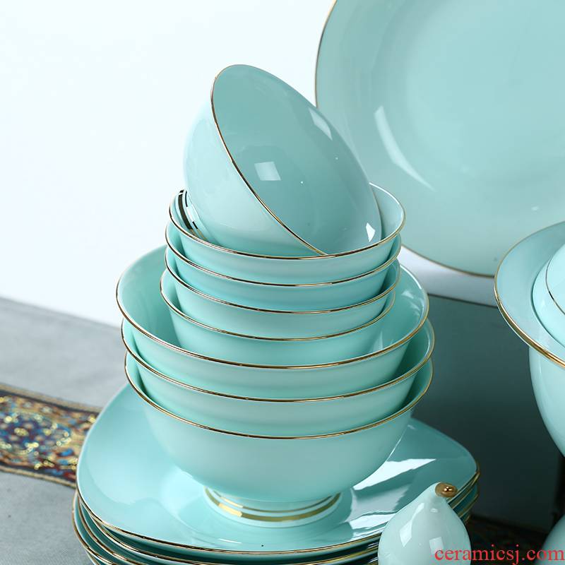 Ceramic dish dish dish creative household up phnom penh celadon dishes spoon plate combination of jingdezhen tableware ipads porcelain bowl