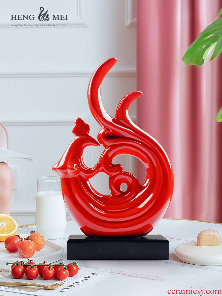 Furnishing articles household act the role ofing is tasted, the sitting room decorate ceramic fire phoenix TV ark, creative modern decoration wine porch is decorated