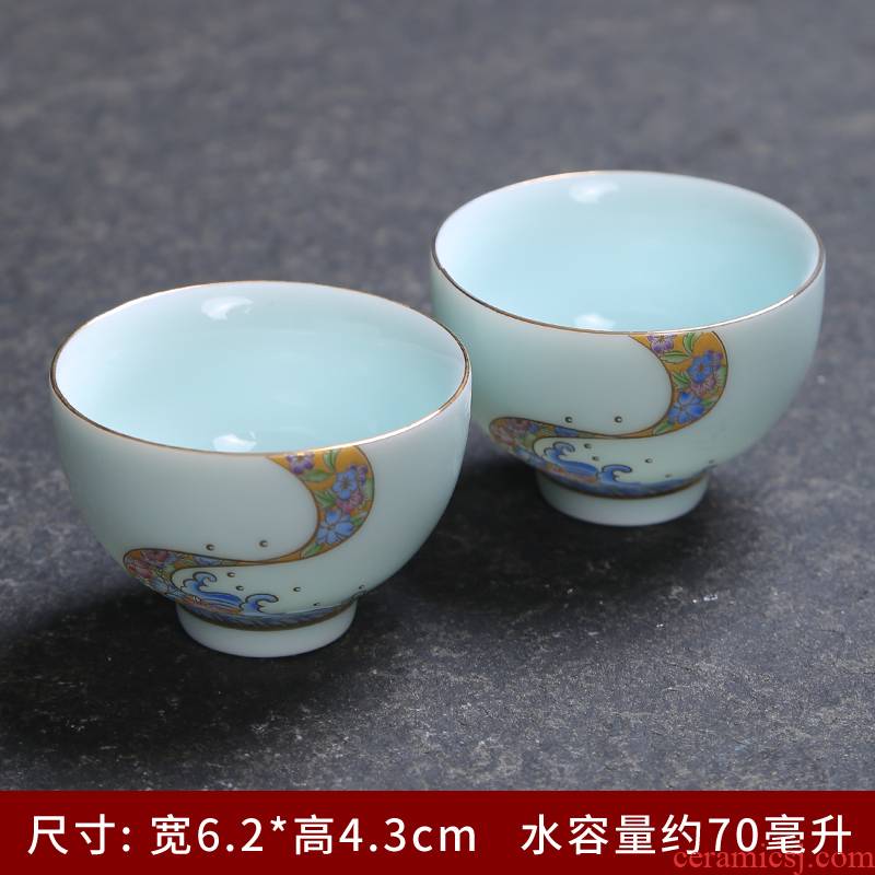 Tasted silver gilding jingdezhen colored enamel celadon personal glass ceramic cups sample tea cup kung fu tea cups of tea cup single CPU