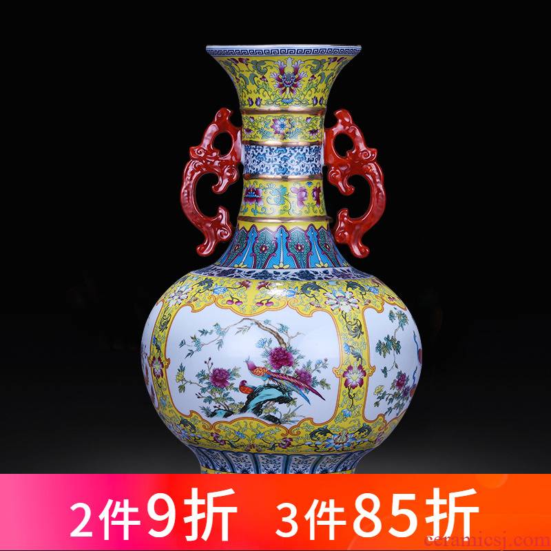 Jingdezhen porcelain ceramic ear vase archaize sitting room flower arranging Chinese style restoring ancient ways home sitting room adornment is placed