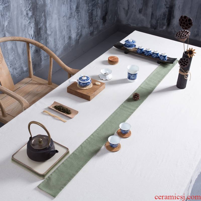 Qiao longed for a whole set of kung fu tea set of blue and white porcelain ceramic creative home office tea tea tea restoring ancient ways