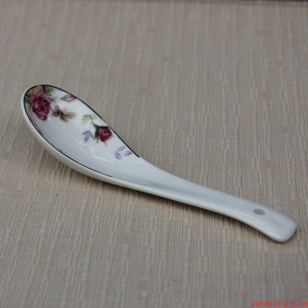 Qiao mu tangshan ipads porcelain two - tonne up phnom penh small spoon, pony 's small spoon, European rural wind dessert spoons